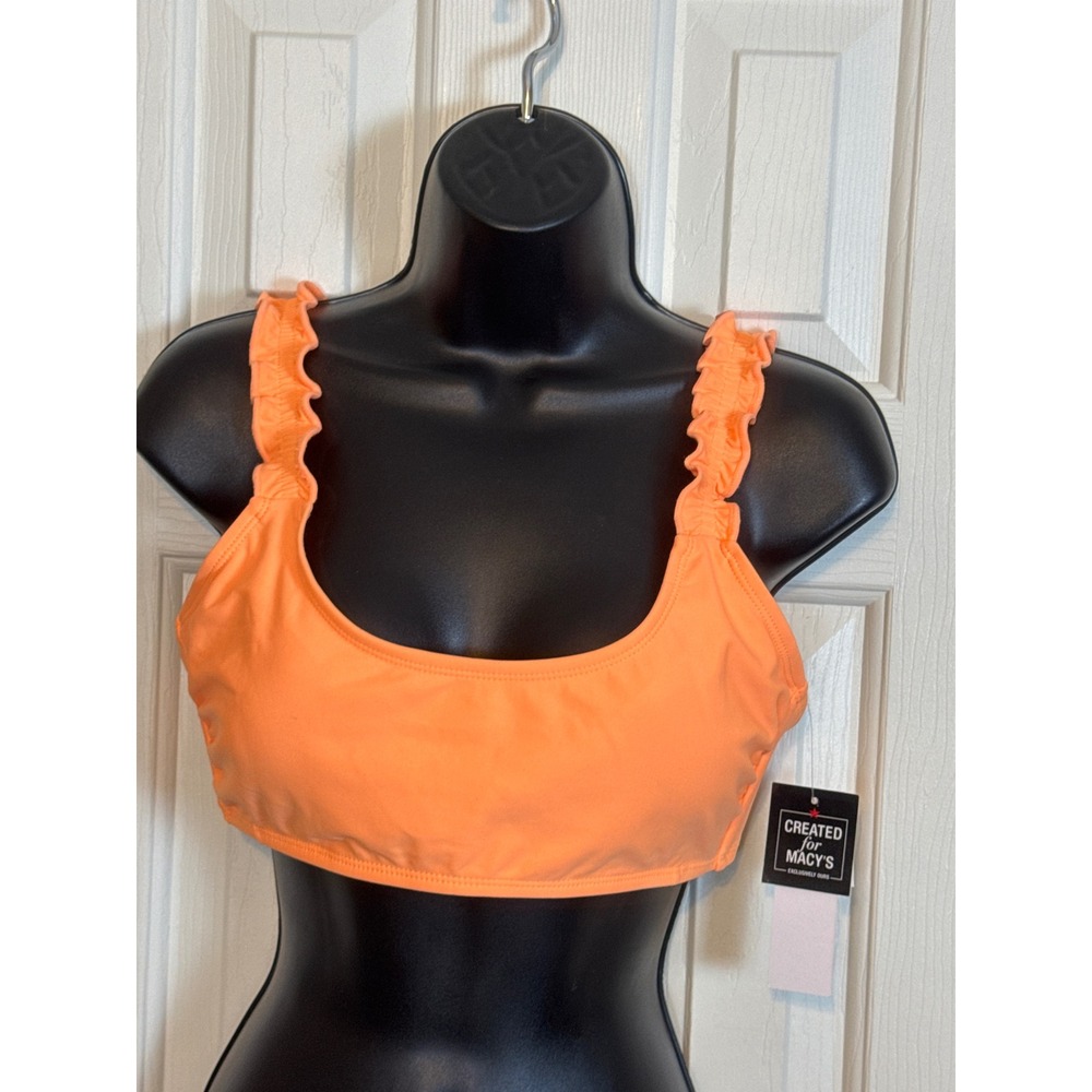 Salt‎ & Cove Ruffle Strap Bikini Top Orange Swimsuit Tie Back